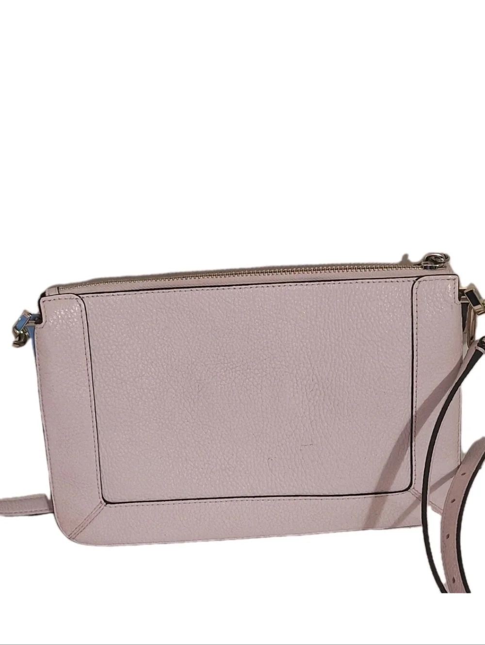 Kate Spade Lena Double Compartment Shimmer Pink Leather Crossbody Bag KH430